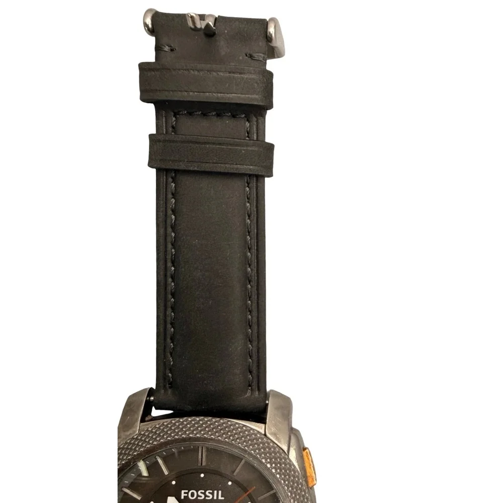 Fossil‎ FS4777 Oversized 45mm Gunmetal Watch New Crystal Leather Band